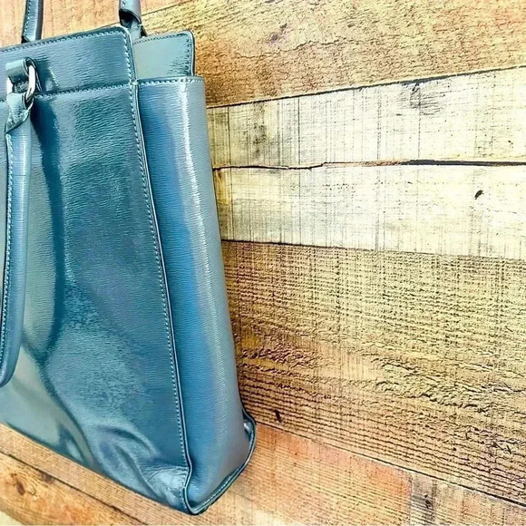 Kate Spade New York Patent Leather Gray Bow Tote - Picture 3 of 11